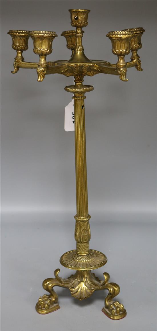 A French Barbedienne style gilt bronze candelabrum 50cm